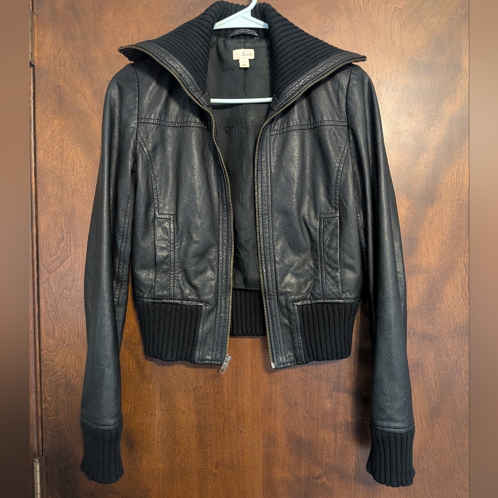 Frenchi Black Leather Jacket